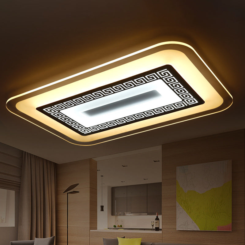 Modern Ultra-Thin LED Flush Mount Ceiling Light with Acrylic Shade – Ideal for Small or Large Living Rooms