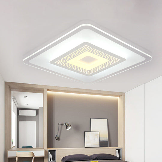 Modern Ultra-Thin LED Flush Mount Ceiling Light with Acrylic Shade – Ideal for Small or Large Living Rooms