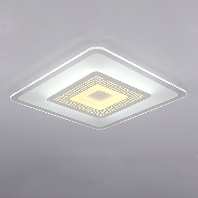 Modern Ultra-Thin LED Flush Mount Ceiling Light with Acrylic Shade – Ideal for Small or Large Living Rooms