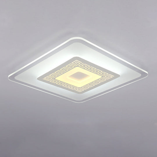 Modern Ultra-Thin LED Flush Mount Ceiling Light with Acrylic Shade – Ideal for Small or Large Living Rooms