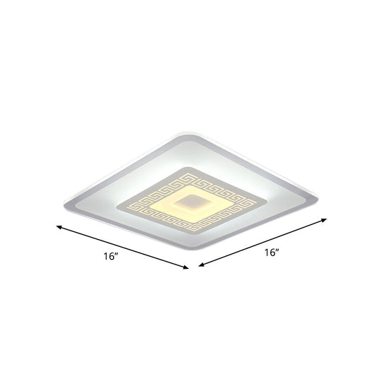 Modern Ultra-Thin LED Flush Mount Ceiling Light with Acrylic Shade – Ideal for Small or Large Living Rooms