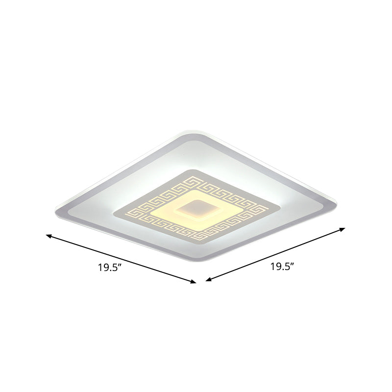 Modern Ultra-Thin LED Flush Mount Ceiling Light with Acrylic Shade – Ideal for Small or Large Living Rooms