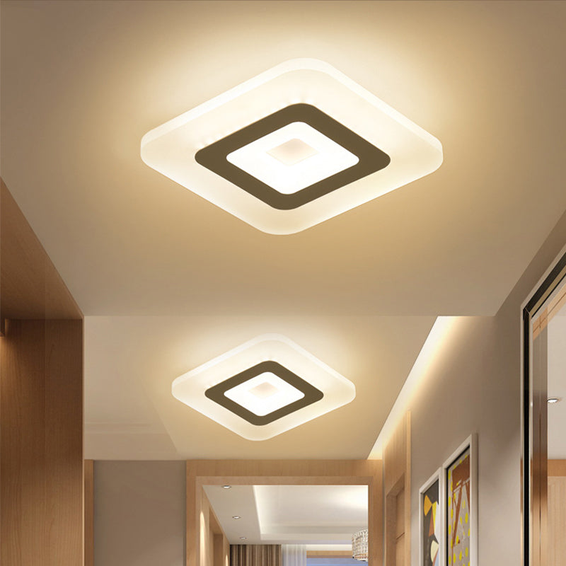 Sleek LED Ceiling Light with Acrylic Shade for Narrow Spaces