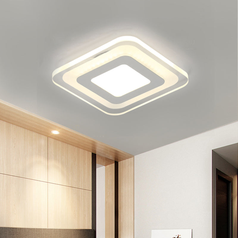 Sleek LED Ceiling Light with Acrylic Shade for Narrow Spaces
