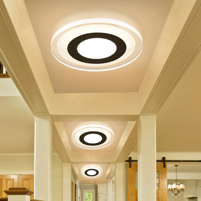 Sleek LED Ceiling Light with Acrylic Shade for Narrow Spaces