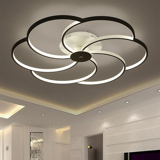 Modern Flushmount Floweret LED Ceiling Light Fixture 18"/21.5"/32" Metal Design in Warm/White Light - Bedroom Lighting