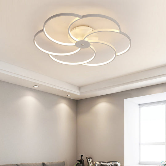 Modern Flushmount Floweret LED Ceiling Light Fixture 18"/21.5"/32" Metal Design in Warm/White Light - Bedroom Lighting