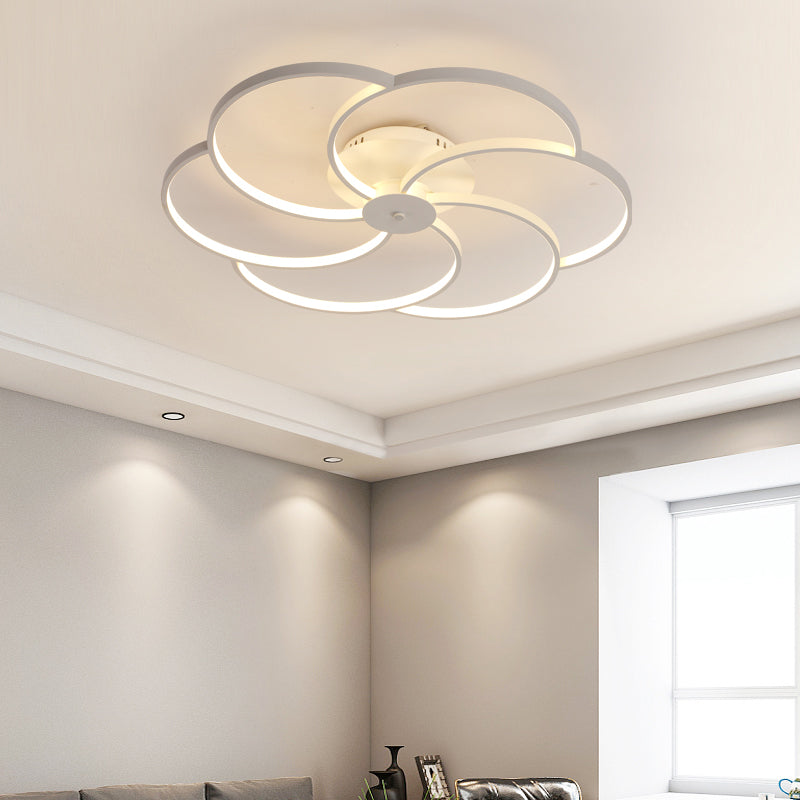 Modern Flushmount Floweret Led Ceiling Light Fixture 18/21.5/32 Metal Design In Warm/White - Bedroom