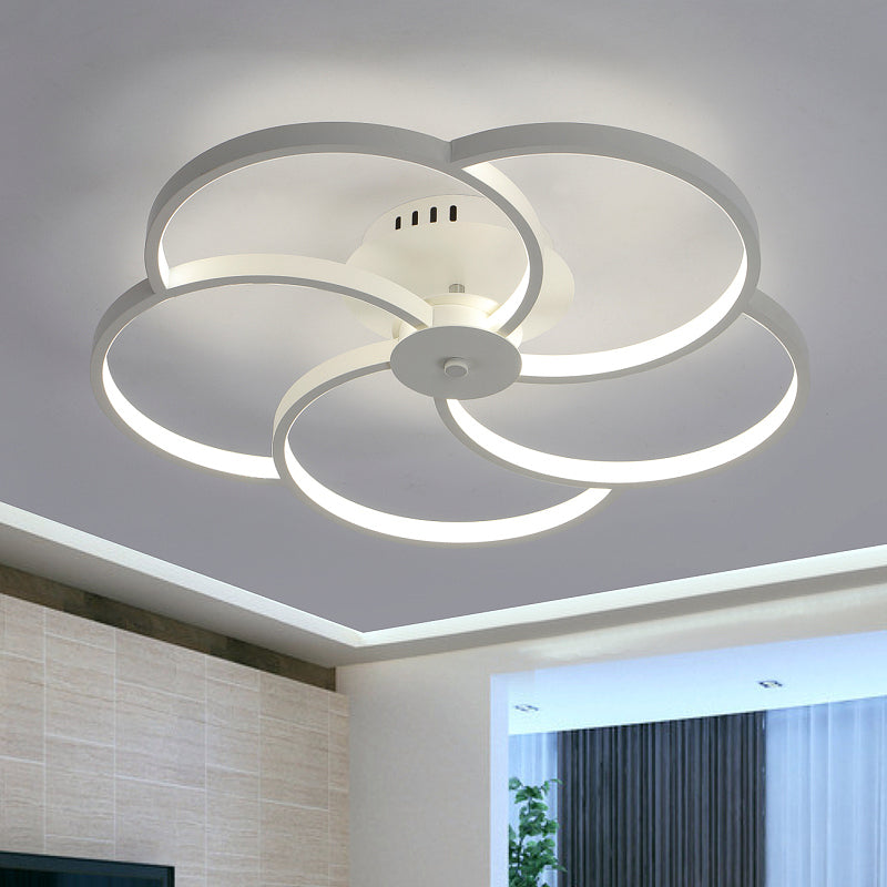 Modern Flushmount Floweret LED Ceiling Light Fixture 18"/21.5"/32" Metal Design in Warm/White Light - Bedroom Lighting