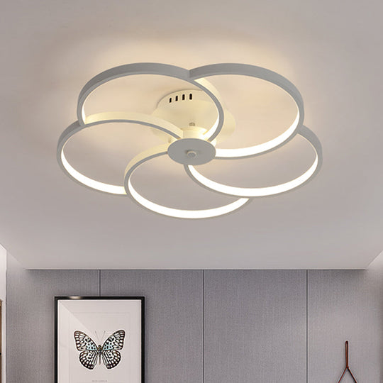 Modern Flushmount Floweret LED Ceiling Light Fixture 18"/21.5"/32" Metal Design in Warm/White Light - Bedroom Lighting
