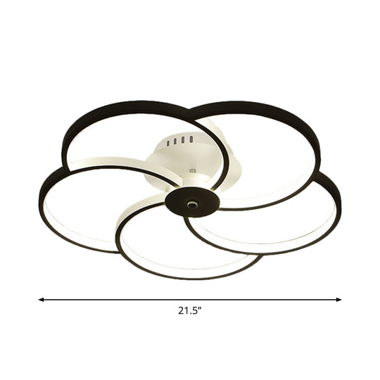 Modern Flushmount Floweret LED Ceiling Light Fixture 18"/21.5"/32" Metal Design in Warm/White Light - Bedroom Lighting