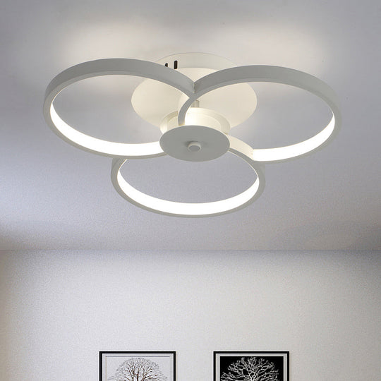 Modern Flushmount Floweret LED Ceiling Light Fixture 18"/21.5"/32" Metal Design in Warm/White Light - Bedroom Lighting