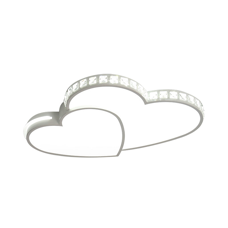Modern Clear Acrylic LED Heart Ceiling Light in White for Foyer