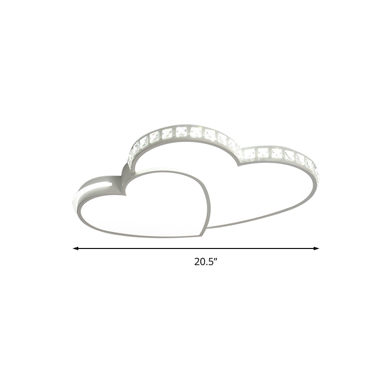 Modern Clear Acrylic LED Heart Ceiling Light in White for Foyer