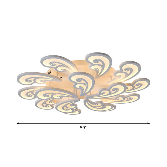 Modern Acrylic Spindrift Ceiling Light w/ 6/12/15-White LED Bulbs in Warm/White - Semi Flush Mount