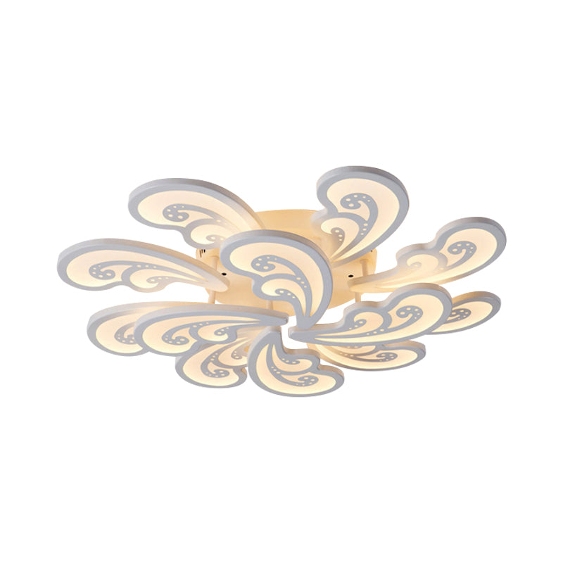 Modern Acrylic Spindrift Ceiling Light w/ 6/12/15-White LED Bulbs in Warm/White - Semi Flush Mount