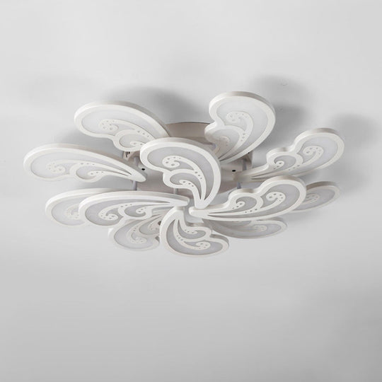 Modern Acrylic Spindrift Ceiling Light w/ 6/12/15-White LED Bulbs in Warm/White - Semi Flush Mount
