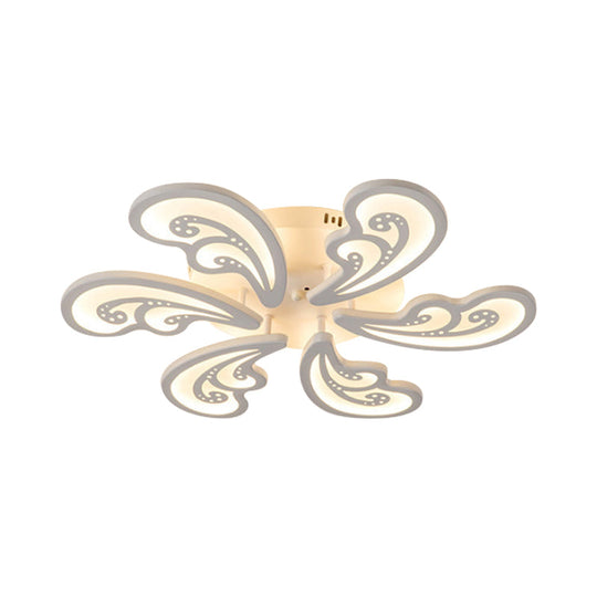 Modern Acrylic Spindrift Ceiling Light w/ 6/12/15-White LED Bulbs in Warm/White - Semi Flush Mount