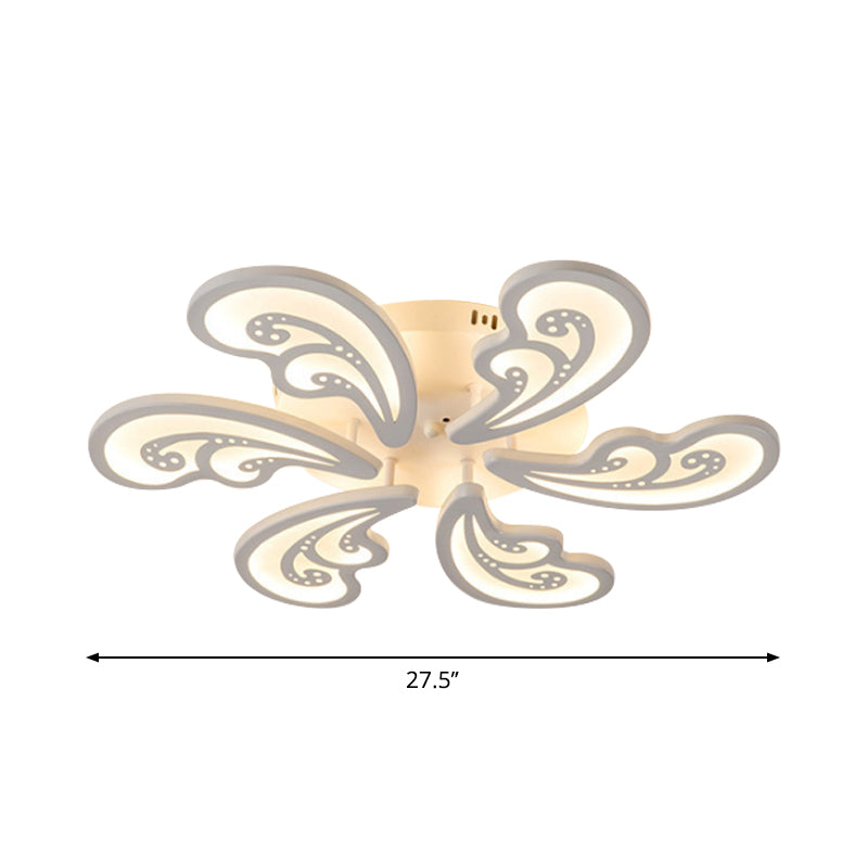 Modern Acrylic Spindrift Ceiling Light W/ 6/12/15-White Led Bulbs In Warm/White - Semi Flush Mount