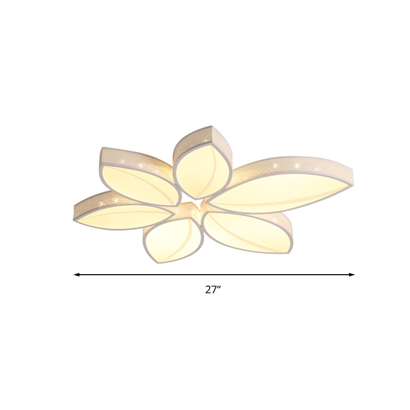 Stunning Crystal Flower Led Ceiling Light For Bedroom - Acrylic White Flushmount