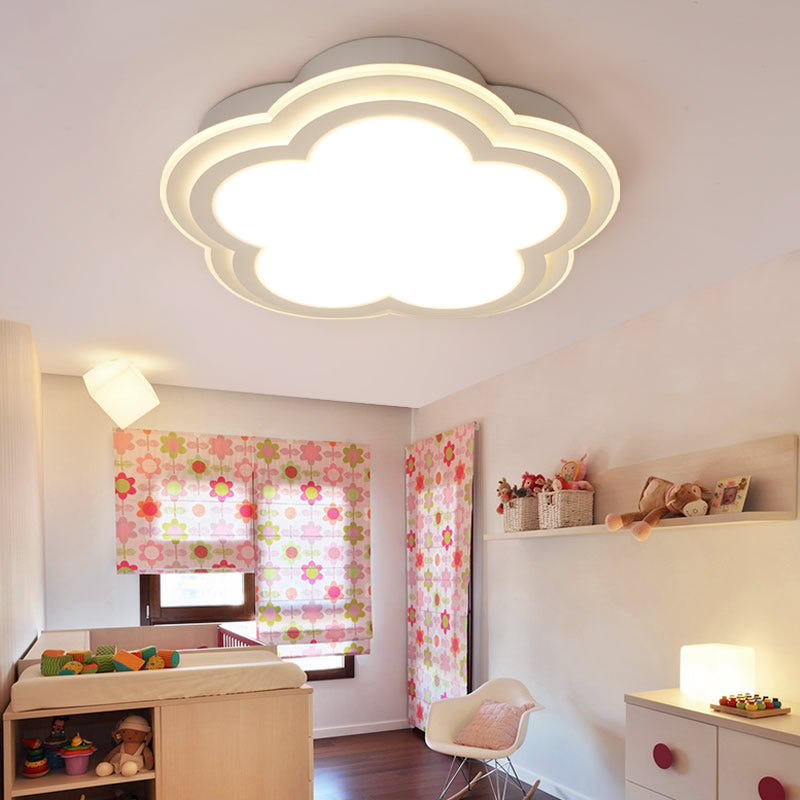 Modern Cloud LED Ceiling Light in White for Foyer
