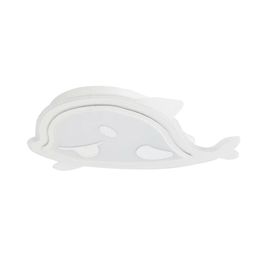 Naughty Dolphin" Acrylic LED Flush Mount Light - Perfect for Girls' Bedroom