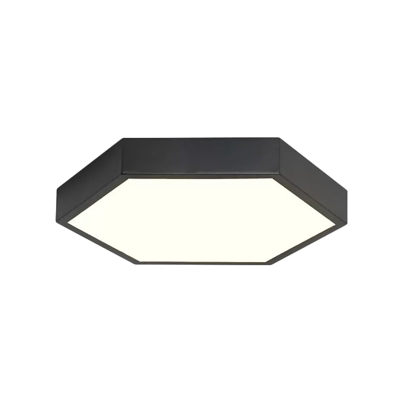 Nordic Hexagon LED Ceiling Light - Stylish Monochrome Flush Mount for Porch
