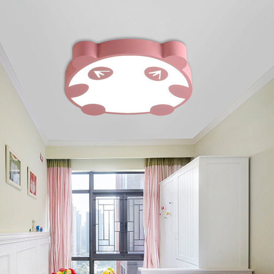 Panda Flush Mount LED Ceiling Lamp for Kindergarten with Acrylic Circle Design