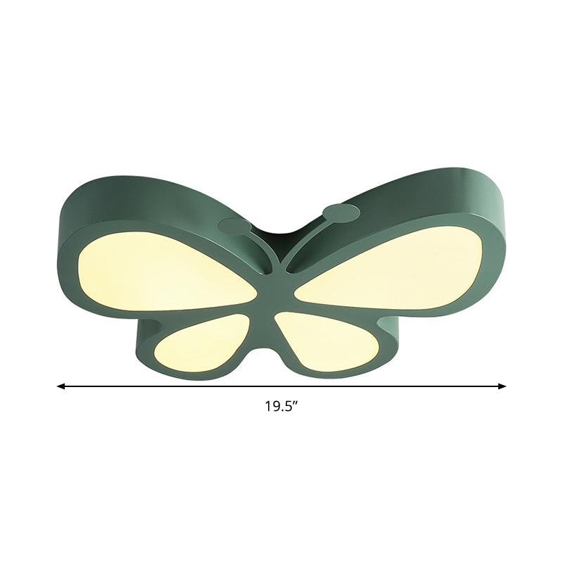 Butterfly Acrylic Metal LED Ceiling Light for Child's Bedroom - Flush Mount