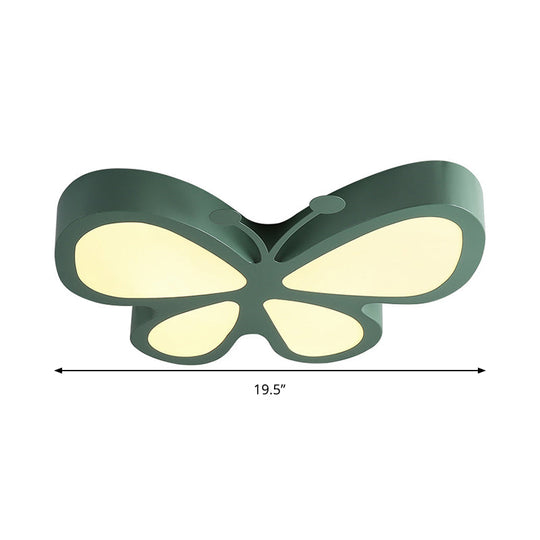 Butterfly Acrylic Metal LED Ceiling Light for Child's Bedroom - Flush Mount