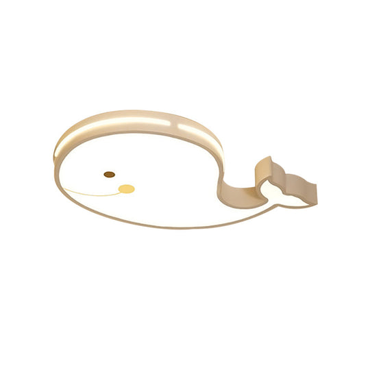 Cartoon LED Flush Mount Ceiling Light for Kindergarten with White Acrylic Fixture