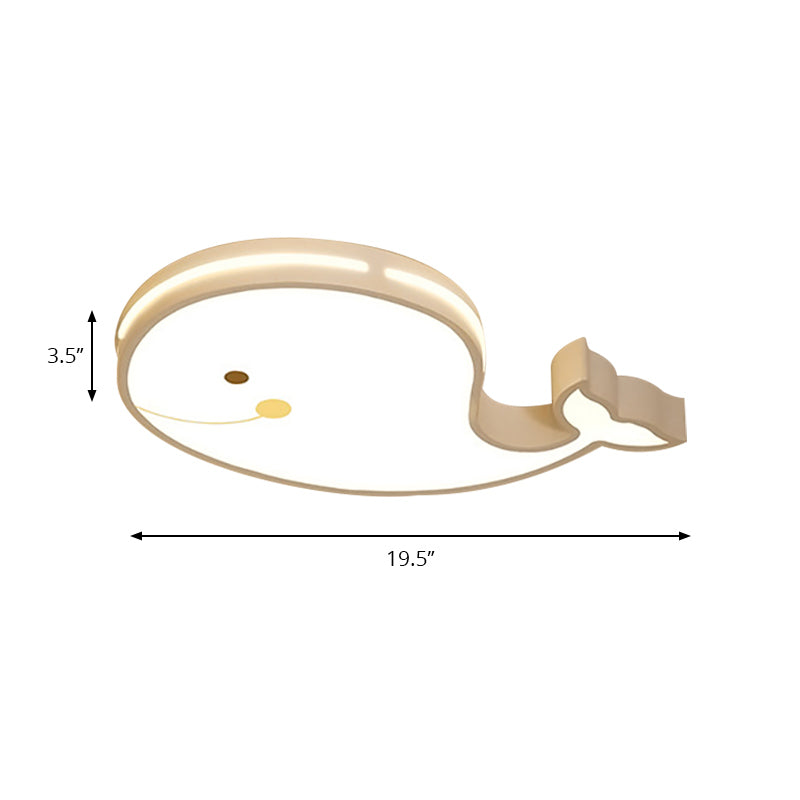Cartoon LED Flush Mount Ceiling Light for Kindergarten with White Acrylic Fixture