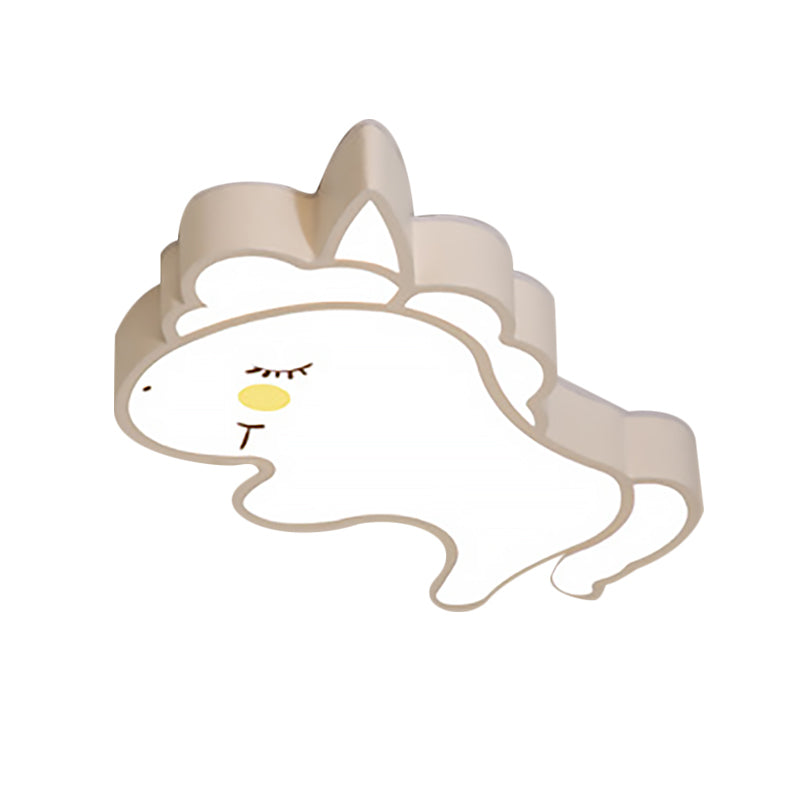 Cartoon LED Flush Mount Ceiling Light for Kindergarten with White Acrylic Fixture