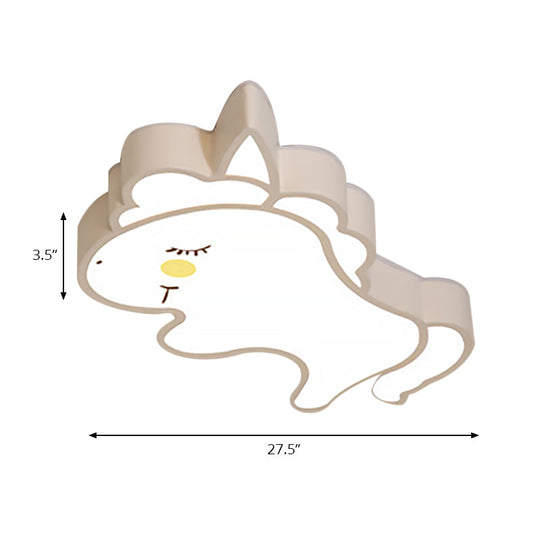 Cartoon LED Flush Mount Ceiling Light for Kindergarten with White Acrylic Fixture