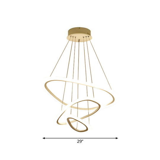 Suspension LED blanche minimaliste : lustre de salle à manger avec abat-jour triangulaire/rond en acrylique (2/3 niveaux)