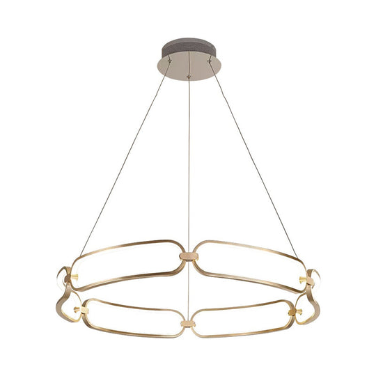 Metal Gold LED Pendant Light - 1/2-Tiered Wristlet Shaped Chandelier - Simple & Stylish - Small/Large