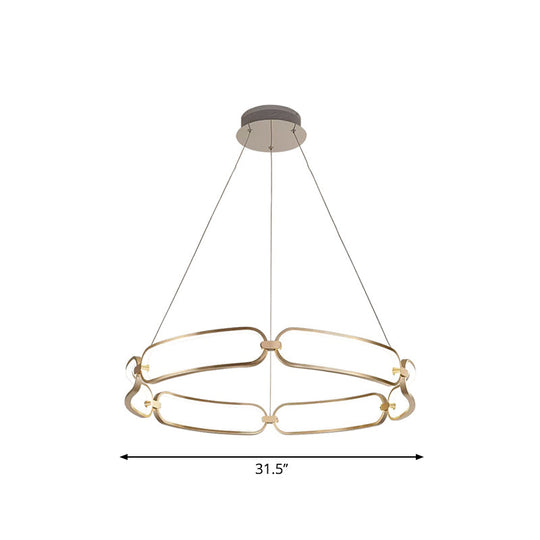 Metal Gold LED Pendant Light - 1/2-Tiered Wristlet Shaped Chandelier - Simple & Stylish - Small/Large