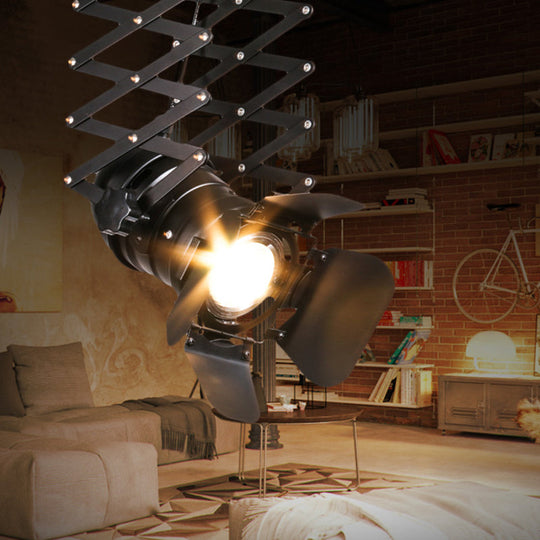 Modern Metal Flush Mount Spotlight with Adjustable Arm - Black Semi Flush Mounted Light