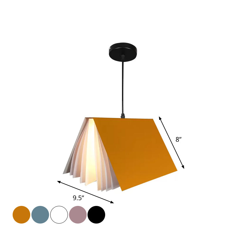 Nordic Plastic Pendant Ceiling Light: Modern 1-Bulb Book-Inspired Hanging Lamp For Living Room