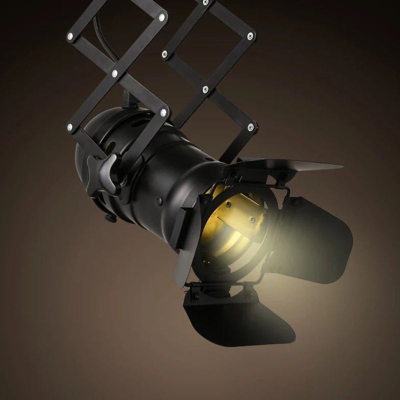 Modern Art Deco Black Torch Hanging Pendant Light With Extendable Arm