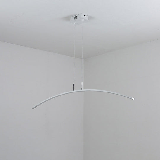 Modern Black/White Arched Pendant Light With Acrylic Led And Warm/White Glow