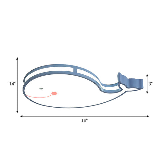 Whale Baby Cartoon LED Ceiling Light – Flush Mount Fixture for Kids’ Bedroom