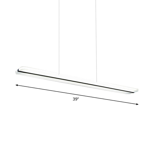 Acrylic LED Pendant Light - Minimalistic Design for Dining Rooms in Black, with Warm/White Light and Curved/Straight Line Options