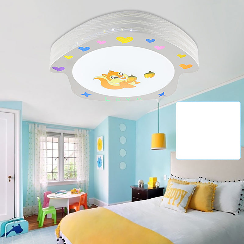 Cartoon Acrylic Flush Mount Ceiling Light for Nursing Room - White House Design