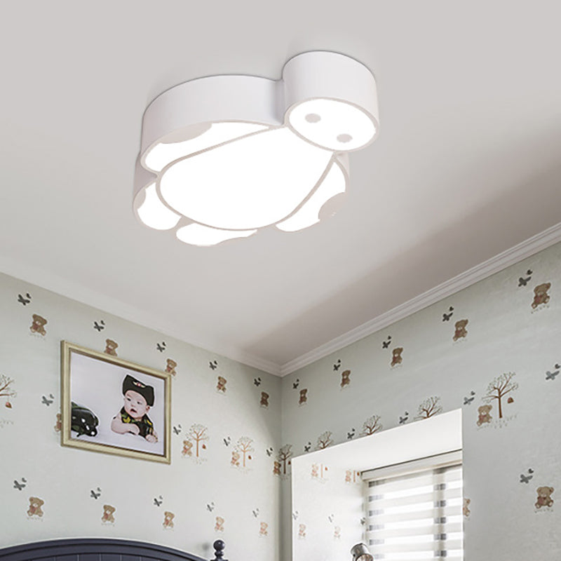 Modern White Acrylic Cartoon Flush Mount Ceiling Light for Living Room