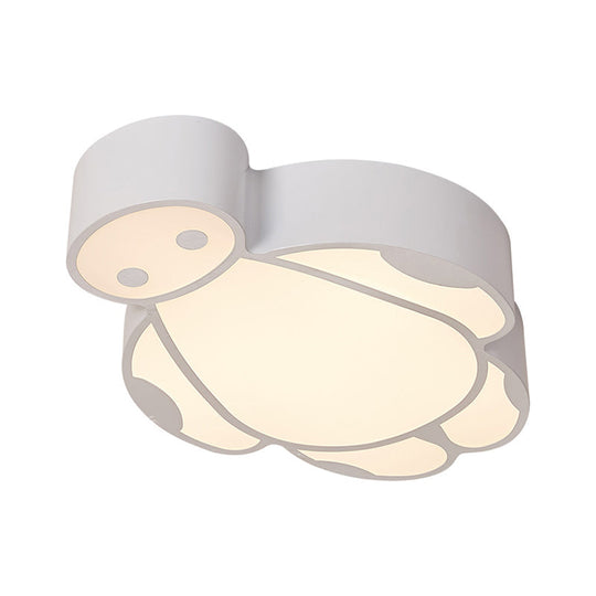Modern White Acrylic Cartoon Flush Mount Ceiling Light for Living Room