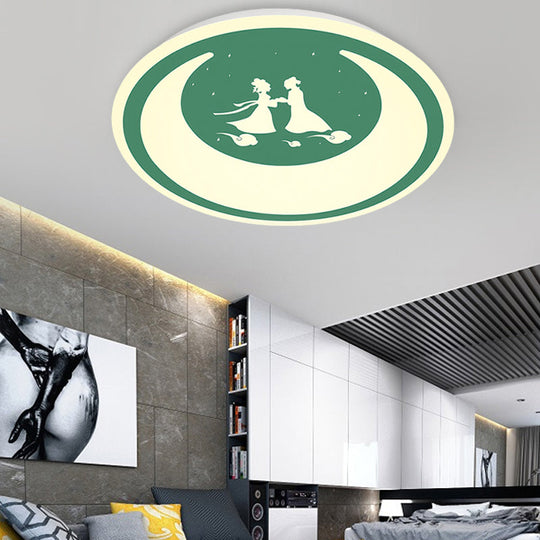 Chinese Valentine's Day LED Flush Ceiling Light - Romantic Acrylic Lamp for Kid's Bedroom