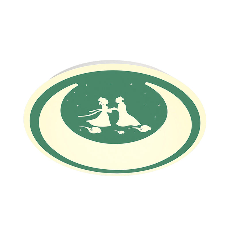 Chinese Valentine's Day LED Flush Ceiling Light - Romantic Acrylic Lamp for Kid's Bedroom