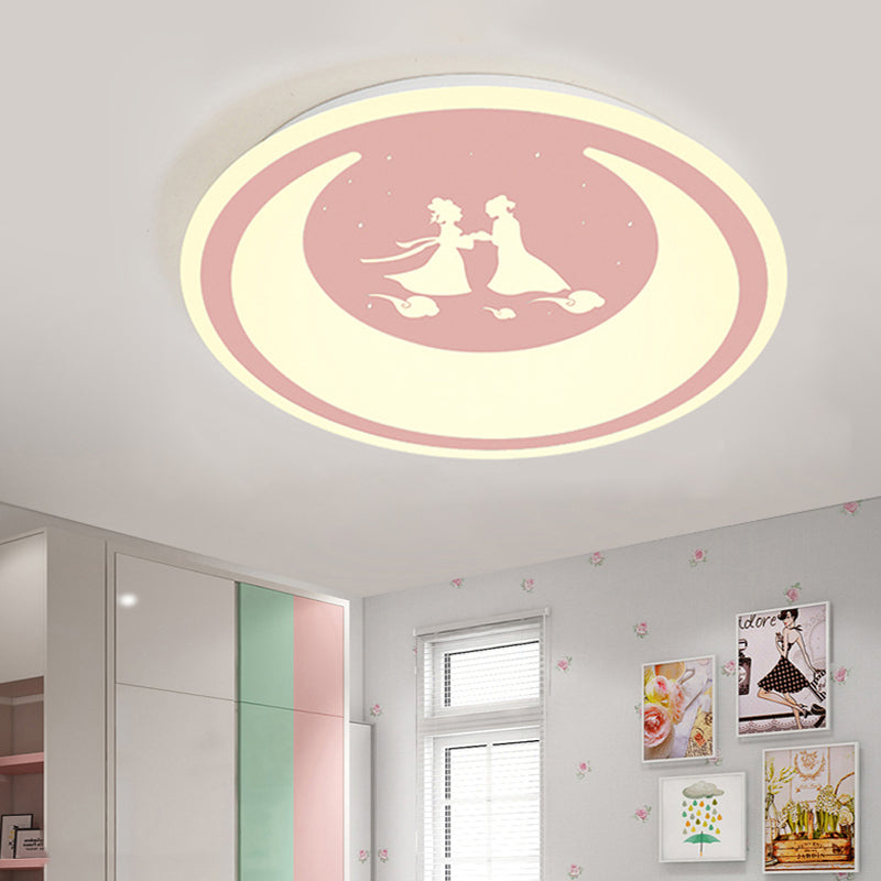 Chinese Valentine's Day LED Flush Ceiling Light - Romantic Acrylic Lamp for Kid's Bedroom