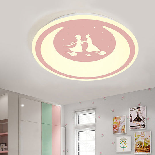 Chinese Valentine's Day LED Flush Ceiling Light - Romantic Acrylic Lamp for Kid's Bedroom
